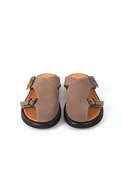 NE&VE SHOES Γυναικείες παντόφλες Sabo από γνήσιο δέρμα βιζόν με δύο κουμπώματα