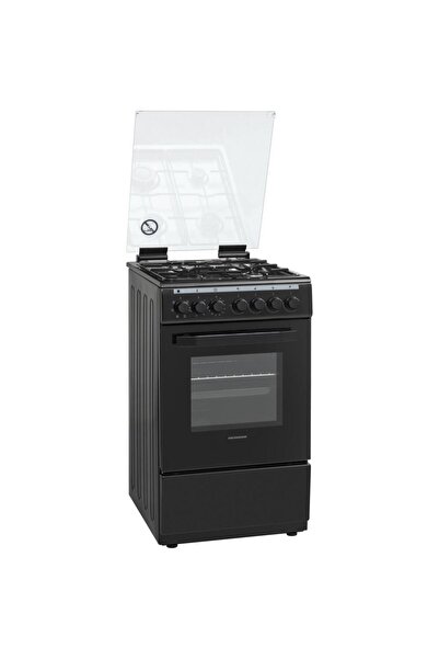 Heinner Aragaz independent HFSC-V60LITGC-BK, 4 arzătoare pe gaz, cuptor elect...