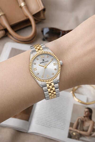 Daniel Klein Women's Double Color Gold Silver Metal Cord Wristwatch with 2 Ye...