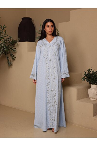 IKKXA Crystal Vine Embroidered Jalabiya