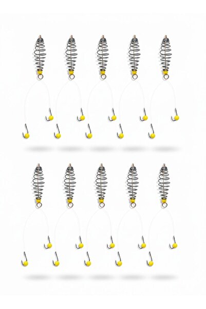 ONURAVBAYİİ 10 ADET Sazan Yayı 2 İğneli Boncuklu Hazır Sazan Takımı