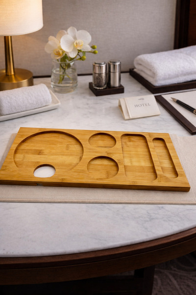 Fhilli Pera - Bamboo Countertop Display Stand Coffee Corner Organizer Stand S...