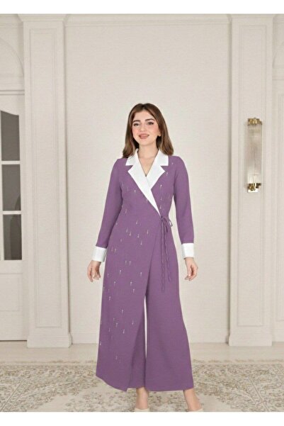 alqarat Eva Summer Blazer-Collar Jumpsuit Dress