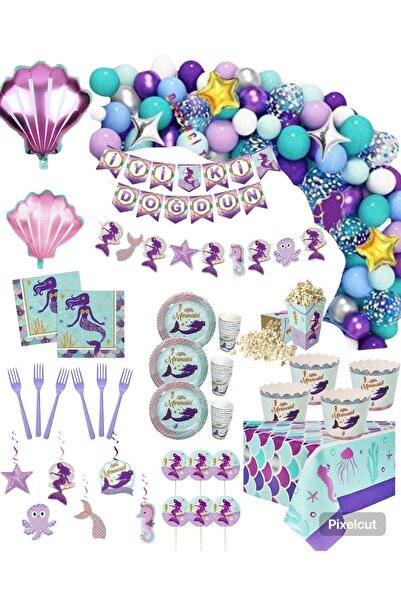 Mehca 24 kişilik deniz kızı ultra full doğum günü konsepti