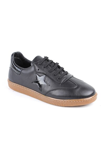 Libero L075.2325 Genuine Leather Star Detailed Rubber Sole Retro Women's Sneaker