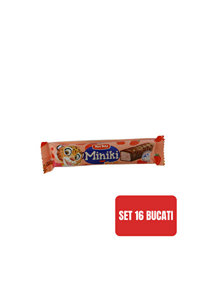 Torku SET 16 BUCĂȚI - Baton Miniki cu căpșuni și nuga 25 g