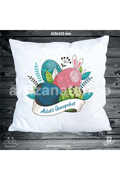 LimArt Multicolored Easter decorative pillow 45x45 cm - festive Easter design