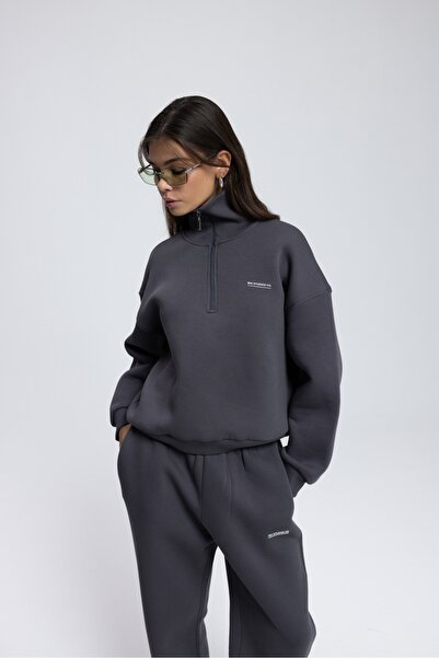 MAI STUDIOS CO. Σετ αθλητικής φόρμας Ravel με λεπτομέρεια φερμουάρ σε ανθρακί...