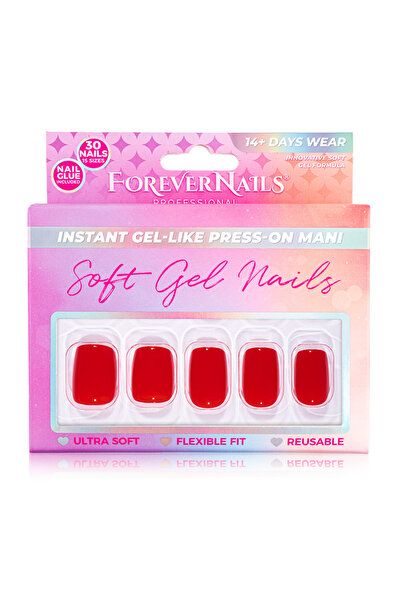 FOREVERLASH Set 30 unghii false tip Press-On, Soft Gel premium, forma patrat,...