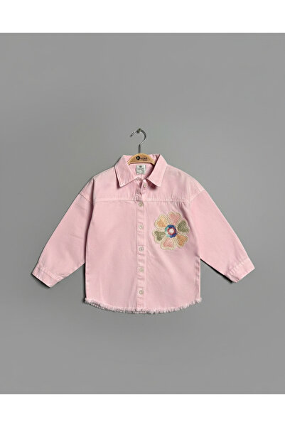Esprix Kids Girl's Tencel Fabric Floral Embroidered Shirt with Tassel Detail,...