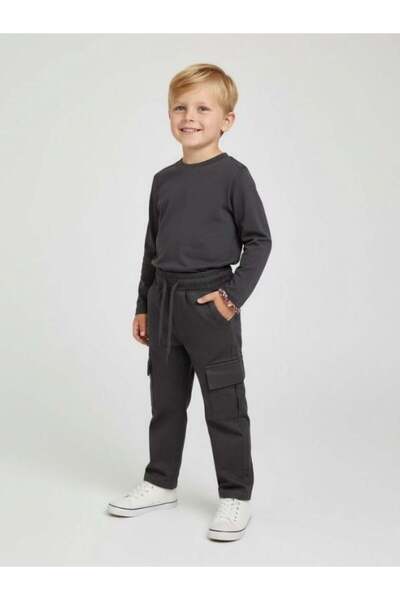 Zekids Παντελόνι για αγόρια με ελαστική μέση και τσέπες cargo, με απαλή υφή