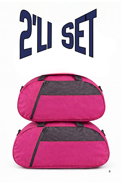 KAFF 2-Piece Pink Hand Travel Sports Bag with Front Pocket and Adjustable Sho...