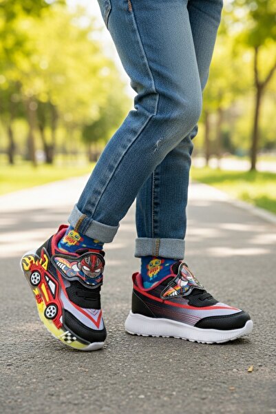 MUGGO Car Daily Children's Sneaker Sports Shoes with Velcro and Lights