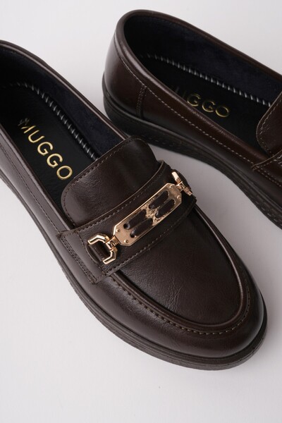 MUGGO أحذية لوفر نسائية كاجوال من OXFORDIA مع مشبك معدني