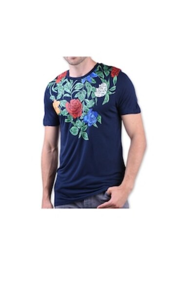 Jack & Jones T-Shirt with Print, Navy Blue, Slim Fit, Size L