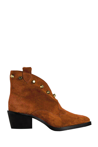 ToH Shoes Ciocate Clara Piele Intoarsa Terracotta Si Tinte Aurii