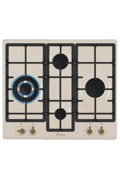 FRAM Built-in Gas Hob 60cm 4 Burners Wok Burner Electric Ignition Cream