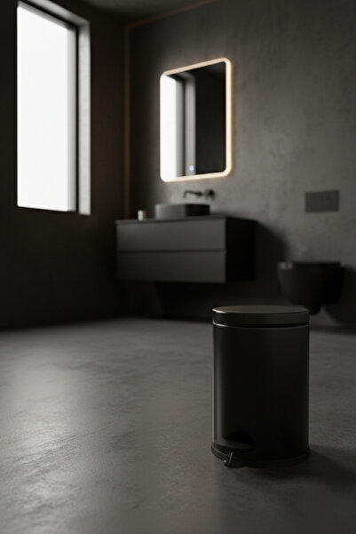 Bürke Coș de gunoi negru de 3 litri din metal cu pedală de culoare neagră pen...