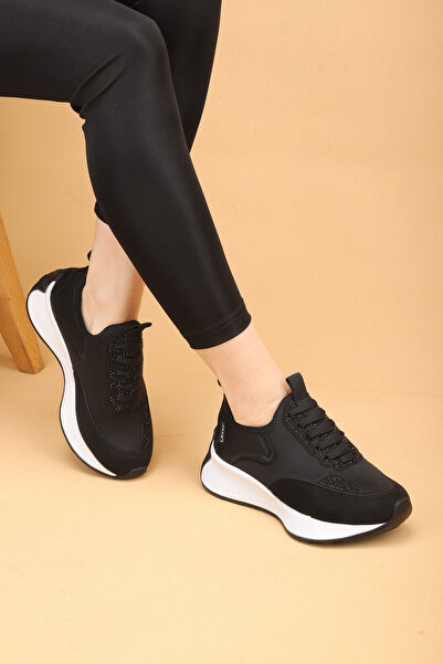 layki Cena Black Color Luxury Suede Women's Daily Walking Shoes