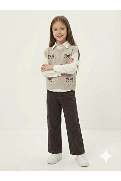 Lesso Kids Gömlek, Kazak ve Pantolon 3’lü Takım – Çocuk Günlük Kombin