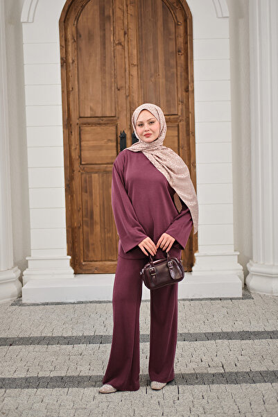 LOCCO Set de damă cu detaliu în formă de șuviță în față, guler tip bicicletă,...