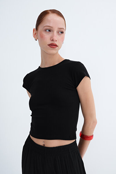 Addax Tricou cu mânecă scurtă și guler rotund P1870