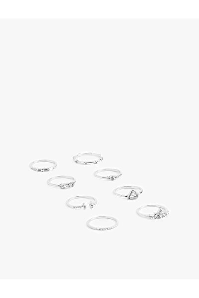 Koton Taş Detaylı 8'li Yüzük Seti