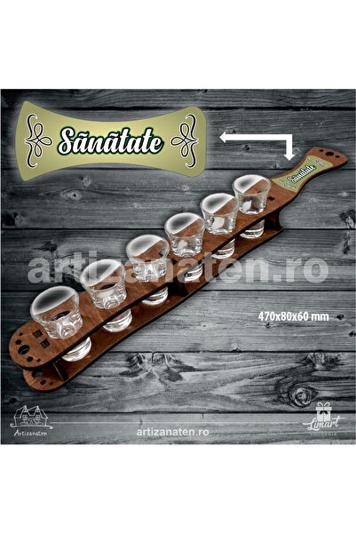 LimArt Stand with 6 brandy glasses 47x8x6 cm - 6x30 ml