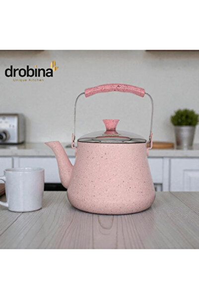 drobina Dropina Pink Granite Teapot, Turkish Made, 1.5 Liter Size - Teapot