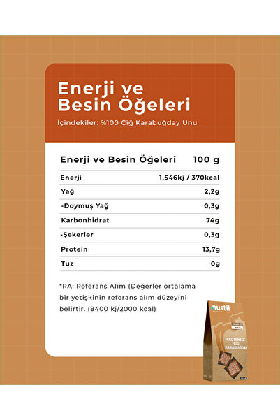 NUSTİL Glutensiz Çiğ Karabuğday 350g