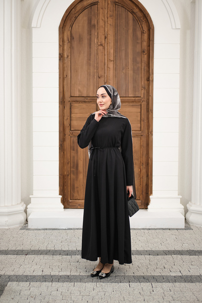 LOCCO Дамска рокля с черен колан