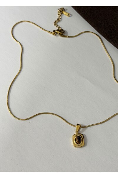 KİLİGİSTANBUL Mini Cat Eye Steel Necklace 40 cm
