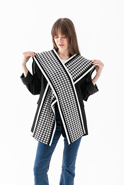 OSMANLI TRİKO Kare Parçalı Patchwork Atkı-Spor Triko Örme Omuz Atkısı-Boho Şa...
