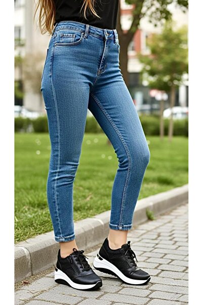 PUNTO 333114 Glittery Zippered Heeled Sports Shoes'Heel 6 cm'