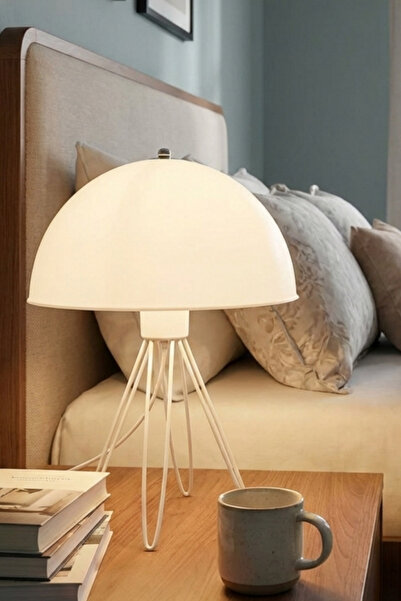 Art&Gift Haus Tripod Metal Ayaklı Opak Mika Mantar Başlıklı Abajur Her Yöne I...