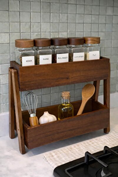 BUCOLIC Akasya 2-Tier Spice Rack & Kitchen Organizer