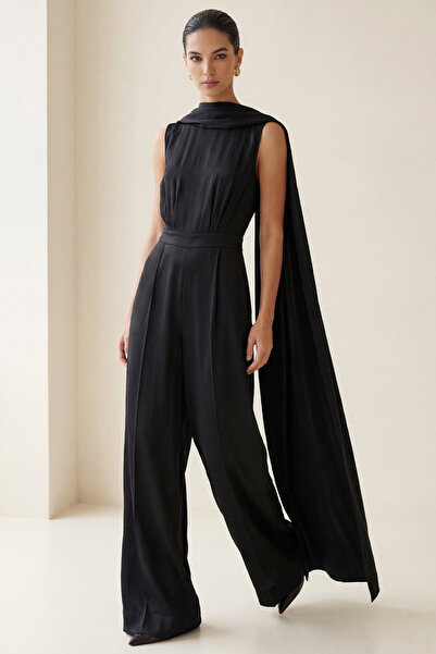 Setre Черно якичка и джобове в талията на комбинезон