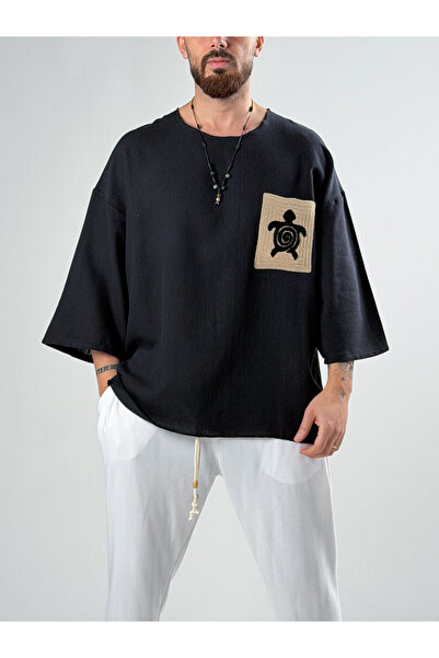 COCOPELLI Fakir Kol Men's Black Caretta T-Shirt Coc2873