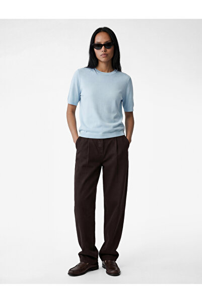 Koton Bisiklet Yaka Kısa Kollu Triko Kazak