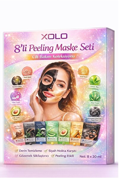 xolo 8’li Peeling Maske Seti 20ml x8 Siyah Nokta Temizleyici Gözenek Sıkılaşt...