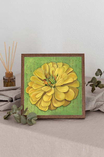 Dekorsiahome Τετράγωνος πίνακας με ξύλινο πλαίσιο TK3536