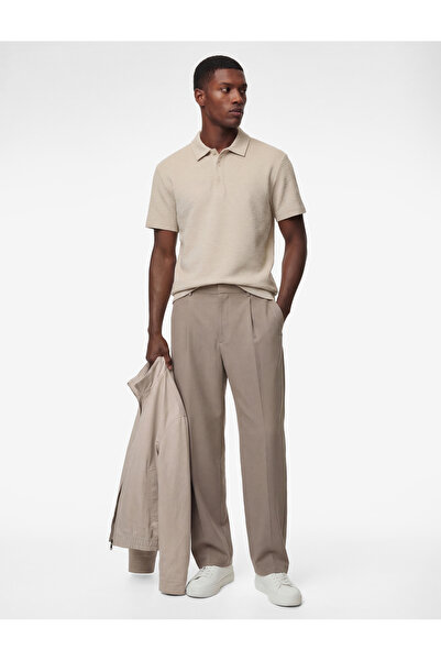 Koton Κοντομάνικο μπλουζάκι με κανονική εφαρμογή Με υφή Βαμβάκι Polo Collar T...