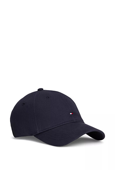 Tommy Hilfiger Women's Cotton Flag Logo Label Navy Blue Hat Aw0Aw17781-Dw6