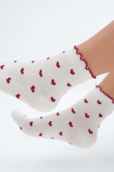 Addax Șosete cu model inimioare, pachet de 2, ÇRP3007