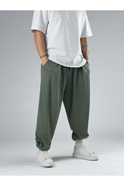 COCOPELLI Ανδρικό παντελόνι jogger με πιέτες σε πράσινο χρώμα COC2860