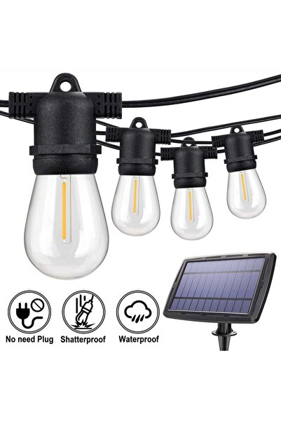 proled Ghirlanda LED solara, 10 m, 10 becuri cu filament E27, 3000 K, IP44