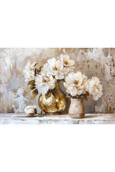 Aden DİJİTAL DEKORATİF ÇİÇEKLER KANVAS TABLO