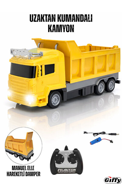 giffy Uzaktan Kumandalı Kamyon Şarjlı Işıklı Full Fonksiyon 1:16 Ölçek İş Mak...