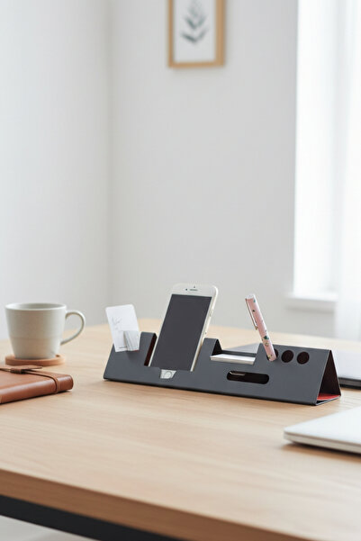 Grandmix Masaüstü Organizer Telefon Tutucu ve Kalemlik Ofis Çalışma Masası Dü...