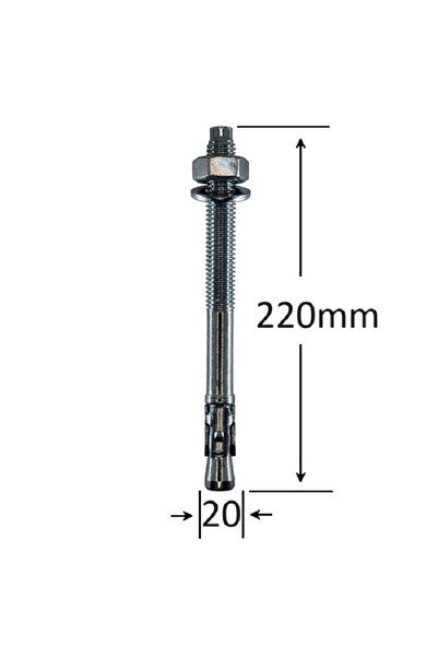 Gray Square Conexpand Ancora Cu Cep Cilindric Si Clema M20x220 - 10buc/cutie